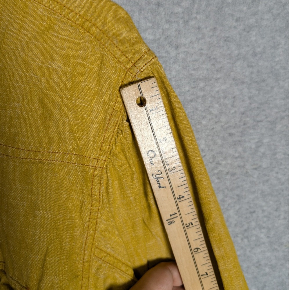 Ivy Main Womens Shirt Large Mustard Yellow Cotton Western Snap Button Rustic - Picture 9 of 15